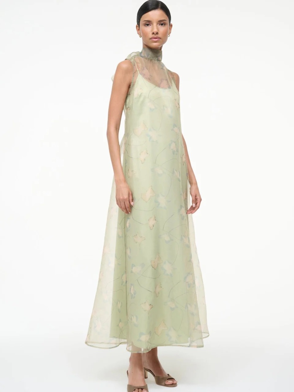 STAUD ALBEE DRESS IN BOTANICAL MOSS - Picture 4 of 7